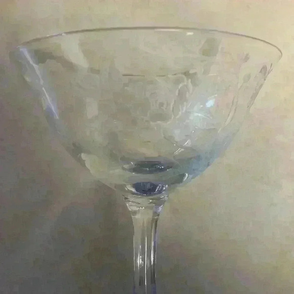 Duncan And Miller Crystal Champagne Coupe Etched “Charmaine Rose”…Vintage 1953 - Picture 8 of 9